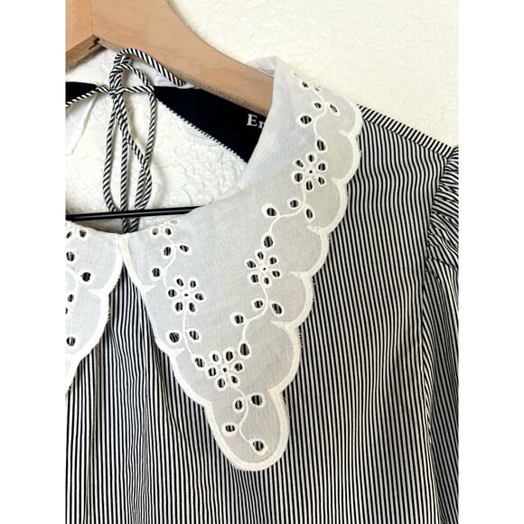 En Saison - TERYLL STRIPE COTTON MIDI DRESS - BLACK - Medium - NWT - Picture 7 of 9